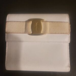 White Ferragamo with Gold Accent